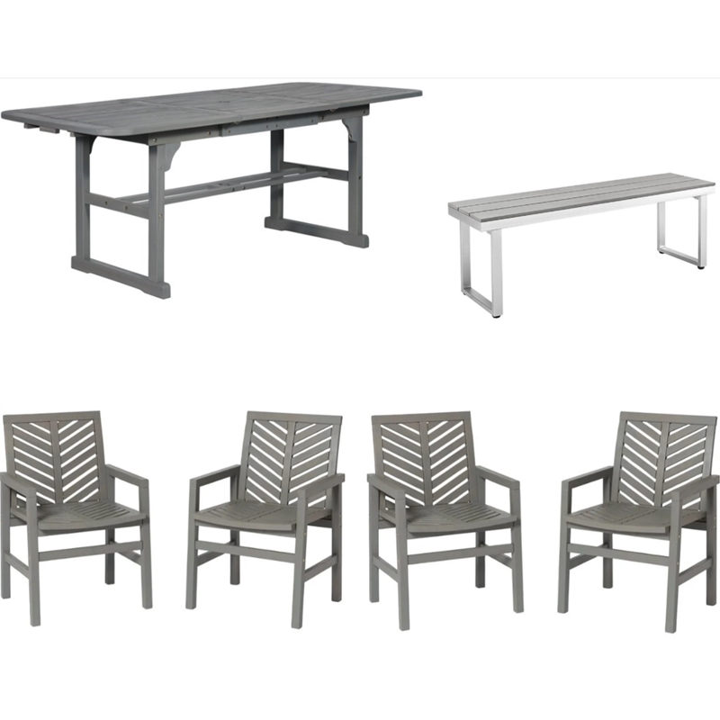 Extendable Dining Table 4 Chairs, Patio Table And 4 Chairs