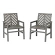 Home Square 3 Piece Patio Set with Extendable Dining Table and 4 Chairs in Gray
