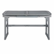 Home Square 3 Piece Patio Set with Extendable Dining Table and 4 Chairs in Gray