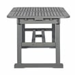 Home Square 3 Piece Patio Set with Extendable Dining Table and 4 Chairs in Gray
