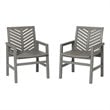 Home Square 3 Piece Patio Set with Extendable Dining Table and 4 Chairs in Gray