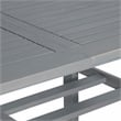 Home Square 3 Piece Patio Set with Extendable Dining Table and 4 Chairs in Gray