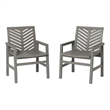 Home Square 4 Piece Patio Set with Extendable Table and 6 Chairs in Gray Wash