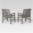 Home Square 4 Piece Patio Set with Extendable Table and 6 Chairs in Gray Wash