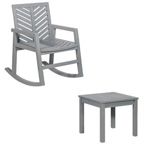home square 2 piece patio set with chevron rocking chair and end table