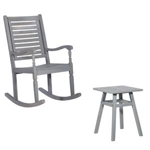 home square 2 piece patio set with rocking chair and end table in gray wash