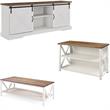 Home Square 3 Piece Living Room Set with 2 TV Stands and Coffee Table in White