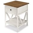 Home Square 2 Piece Living Room Set with Storage Console and End Table in White