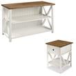 Home Square 2 Piece Living Room Set with Storage Console and End Table in White