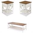 Home Square 2 Piece Living Room Set with 2 End Tables and Coffee Table in White