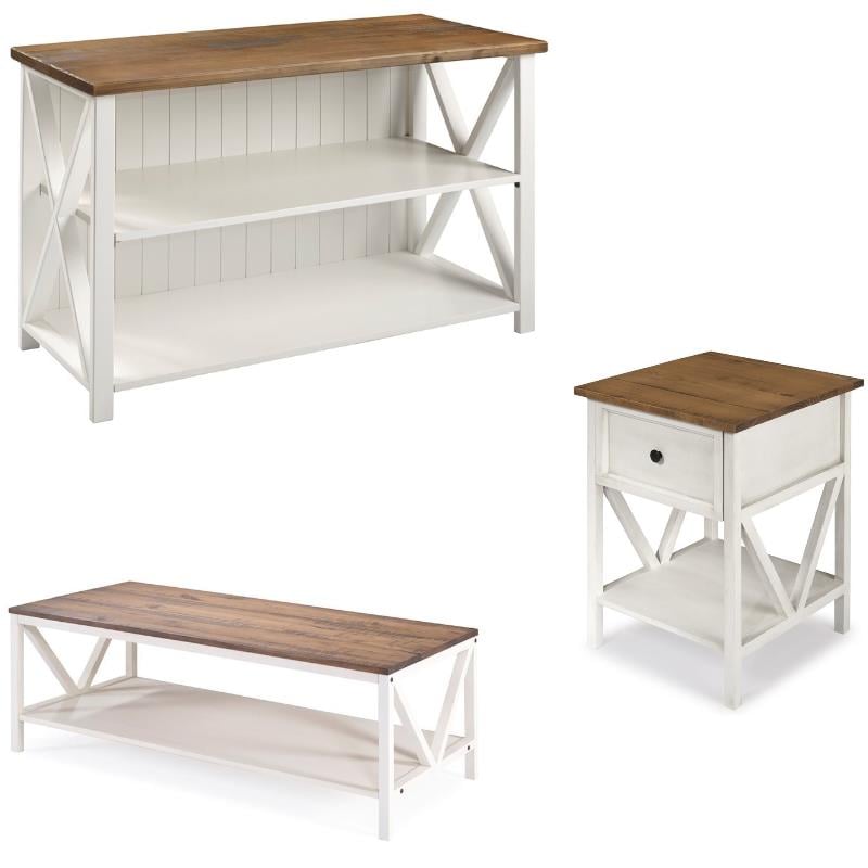 Home Square 3 Piece Living Room Set with End Table Coffee Table and Console