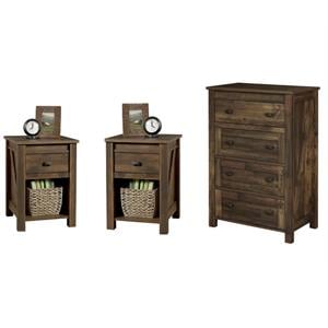 home square bedroom set with dresser and nightstand in rustic
