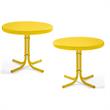 Home Square 2 Piece Metal Patio End Table Set in Yellow