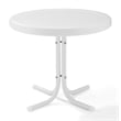 Home Square 2 Piece Metal Patio End Table Set in White