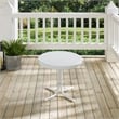 Home Square 2 Piece Metal Patio End Table Set in White