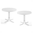 Home Square 2 Piece Metal Patio End Table Set in White