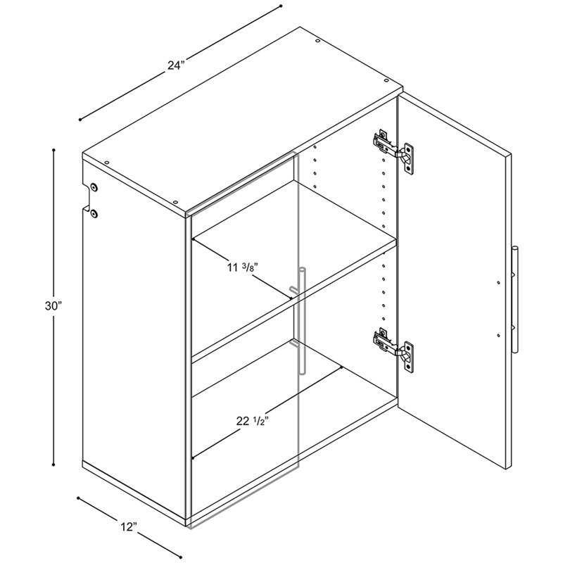 Home Square 2 Piece Wall Mounted Garage Cabinet Set in White