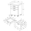 Home Square 3 Drawer File Cabinet Set in White and Gray Cement (Set of 2)