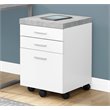 Home Square 3 Drawer File Cabinet Set in White and Gray Cement (Set of 2)