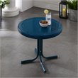 Home Square 2 Piece Metal Patio End Table Set in Navy