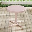 Home Square 2 Piece Metal Patio End Table Set in Pink