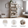 Home Square 4 Shelf Bookcase Set in Antique White and Brown (Set of 2)