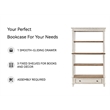Home Square 4 Shelf Bookcase Set in Antique White and Brown (Set of 2)