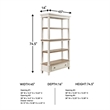 Home Square 4 Shelf Bookcase Set in Antique White and Brown (Set of 2)