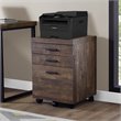 Home Square 3 Drawer Vertical Mobile Filing Cabinet Set in Brown (Set of 2)