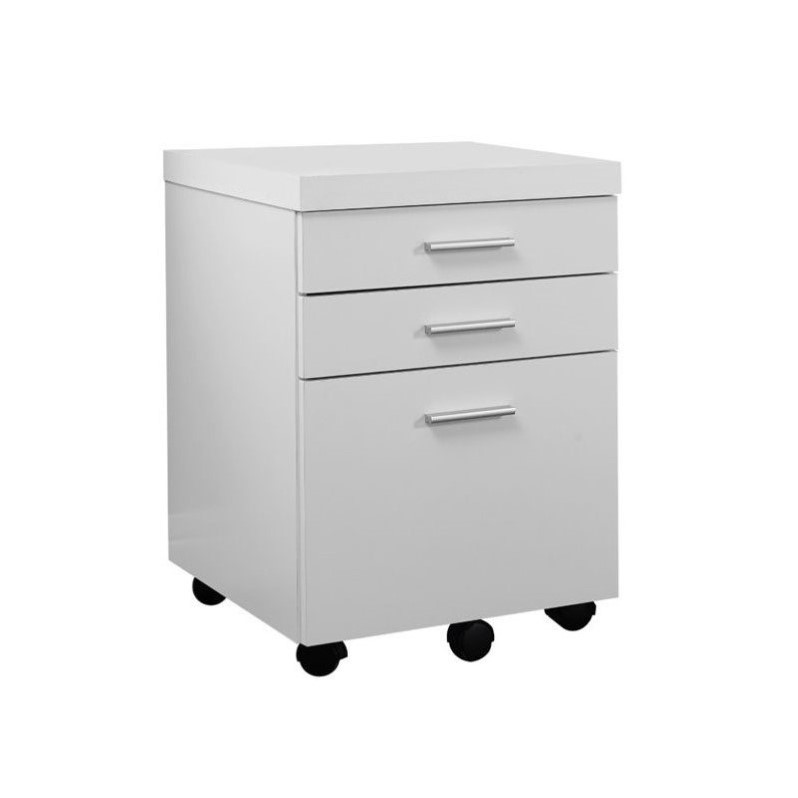 Home Square 3 Drawer Hollow-core Filing Cabinet Set in White (Set of 2)