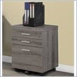 Home Square 3 Drawer Filing Cabinet Set in Dark Taupe Gray (Set of 2)