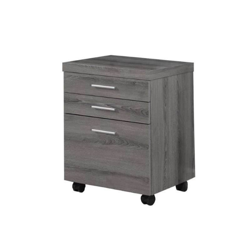 Home Square 3 Drawer Filing Cabinet Set in Dark Taupe Gray (Set of 2)