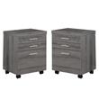 Home Square 3 Drawer Filing Cabinet Set in Dark Taupe Gray (Set of 2)