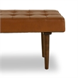 Home Square 2 Piece Benji Genuine Leather Bench Set in Cognac/Tan Brown