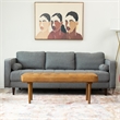Home Square 2 Piece Benji Genuine Leather Bench Set in Cognac/Tan Brown