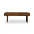 Home Square 2 Piece Benji Genuine Leather Bench Set in Cognac/Tan Brown