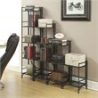 Home Square XTRA-Storage 4 Tier Folding Shelf Set in Black (Set of 2)