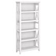 Home Square 5 Shelf Wood Bookcase Set in Pure White Oak (Set 0f 2)