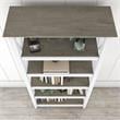Home Square 5 Shelf Wood Bookcase Set in Pure White and Shiplap Gray (Set of 2)