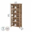 Home Square 5 Shelf Wood Bookcase Set in Reclaimed Pine (Set of 2)