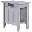 Home Square 2 Piece Nantucket Driftwood Side Table with Charger Set in Gray