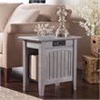 Home Square 2 Piece Nantucket Driftwood Side Table with Charger Set in Gray