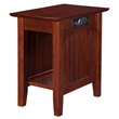 Home Square 2 Piece Wood Nantucket Charger Chair Side Table Set in Walnut
