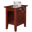 Home Square 2 Piece Wood Nantucket Charger Chair Side Table Set in Walnut