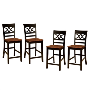 maxey transitional wood 24 inch counter height stool in black set of 4