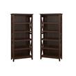 Home Square 5 Shelf Wood Bookcase Set in Bing Cherry (Set of 2)
