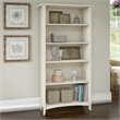 Home Square 5 Shelf Wood Bookcase Set in Antique White (Set of 2)