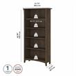 Home Square 5 Shelf Wood Bookcase Set in Ash Brown (Set of 2)