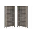 Home Square 5 Shelf Driftwood Bookcase Set in Gray (Set of 2)