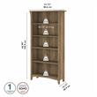 Home Square 5 Shelf Engineered Wood Bookcase Set in Reclaimed Pine (Set of 2)